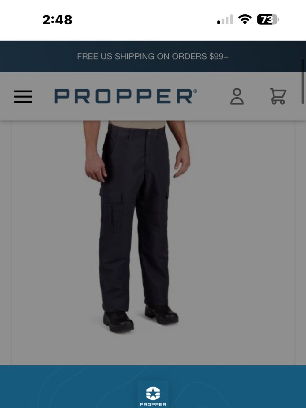 Propper NWT Men's Black Cotton Button BDU Cargo Pants Tactical Utility Size XLR